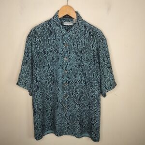 Silk Shirt Blue Print Short Sleeve Sold